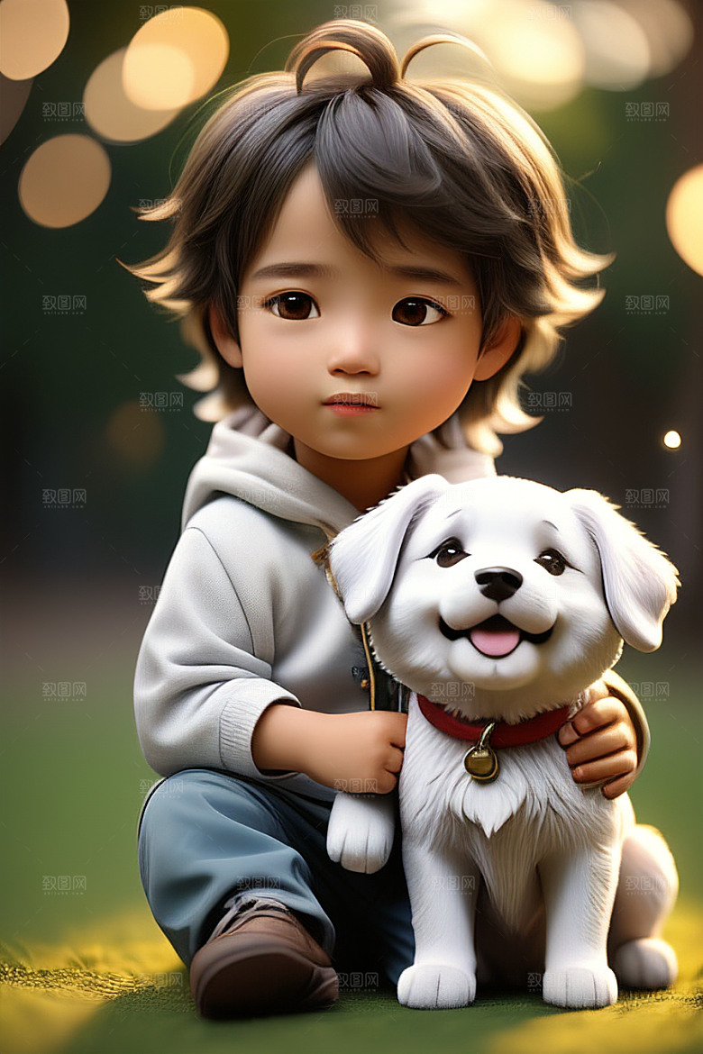 真挚无比的男孩与狗