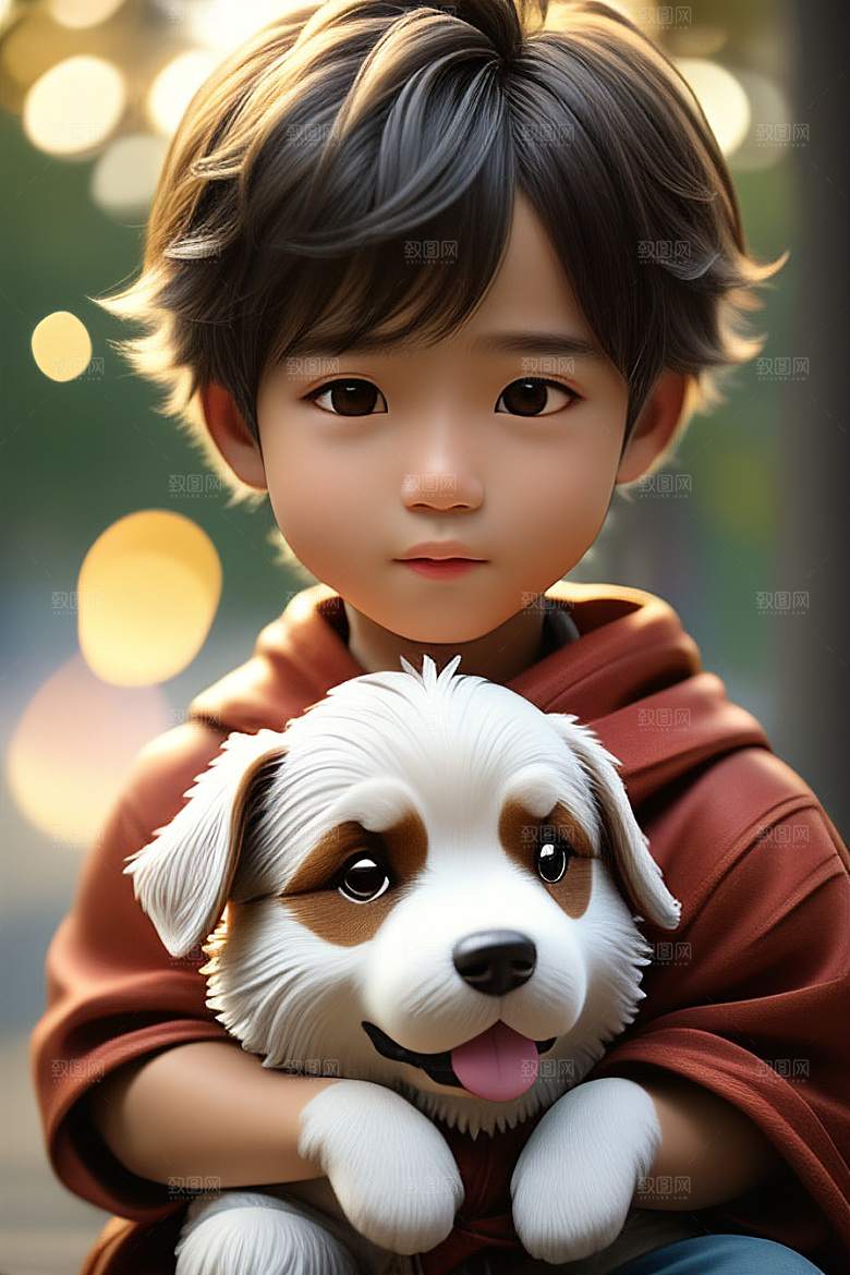 真挚无比的男孩与狗