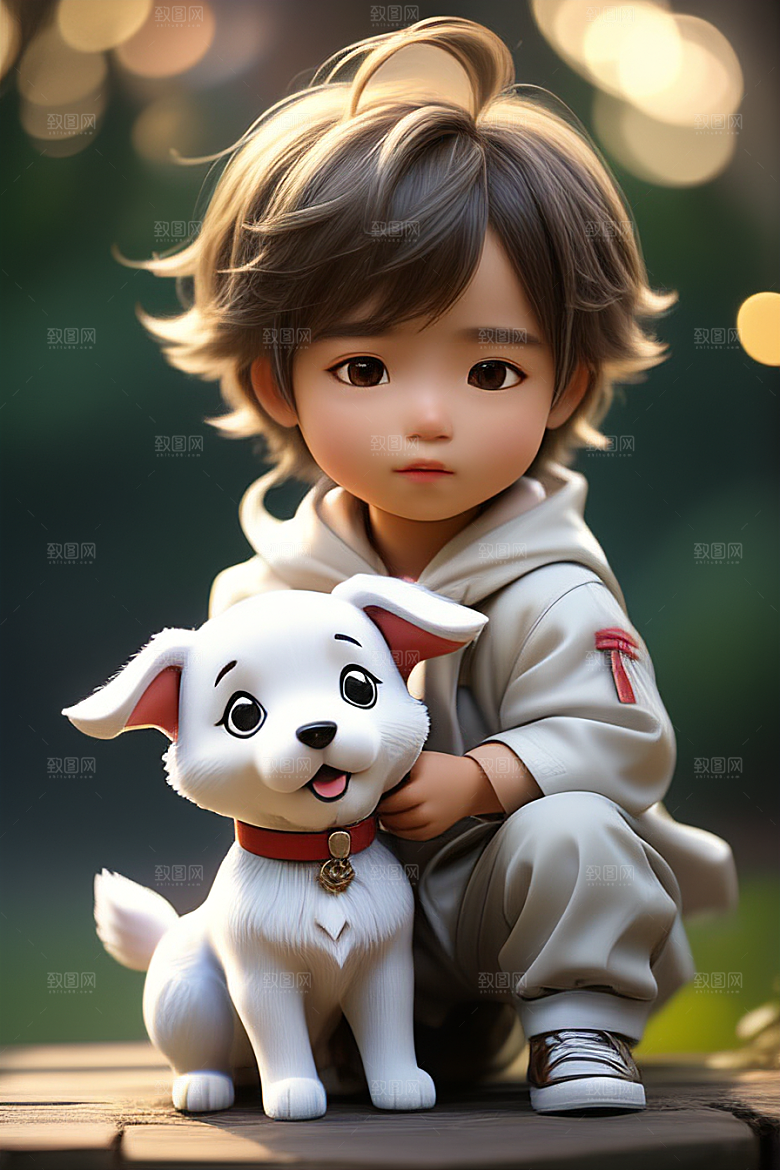 真挚无比的男孩与狗