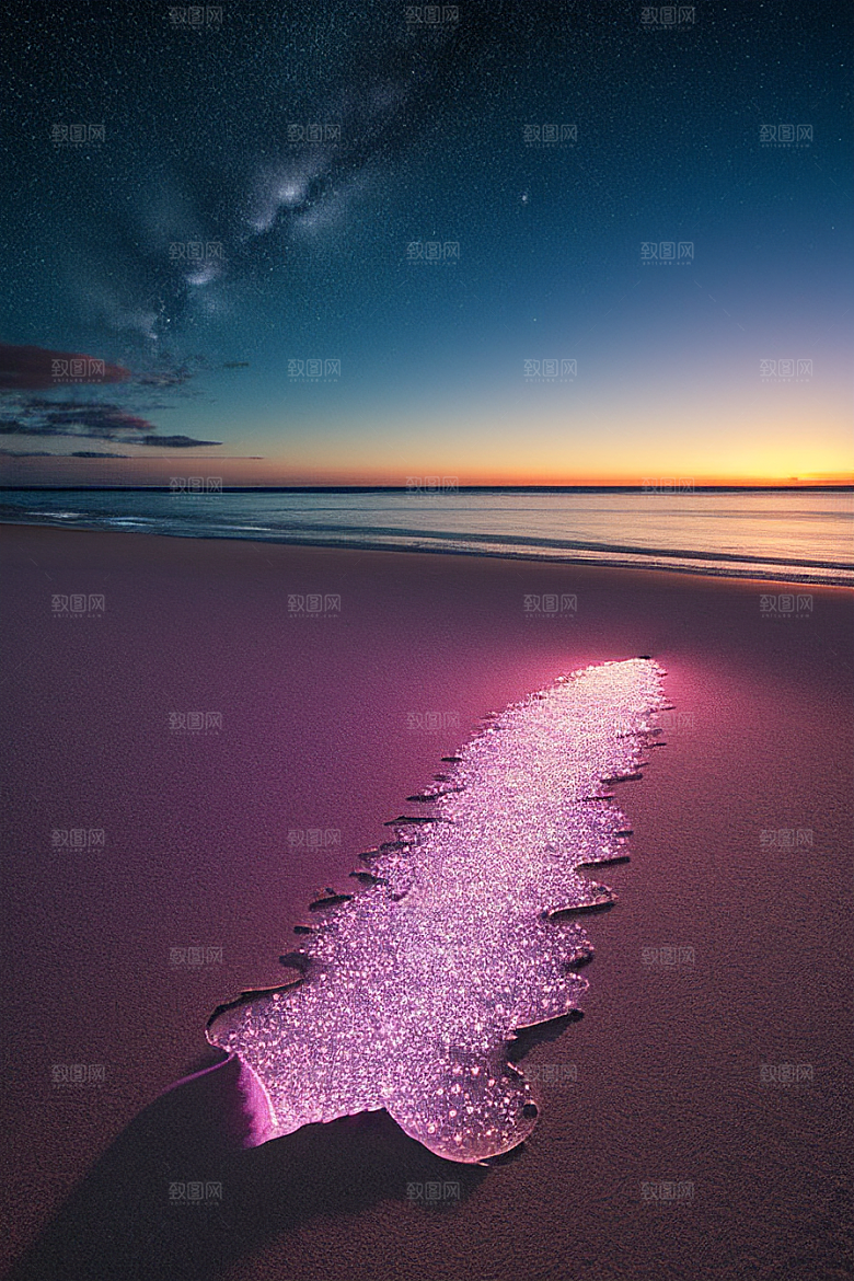 梦幻星光银河新月海滩相遇