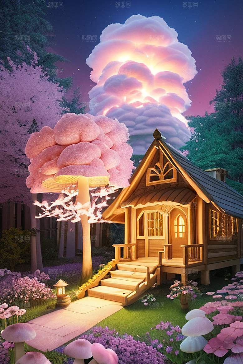 梦幻森林中的奇幻美景