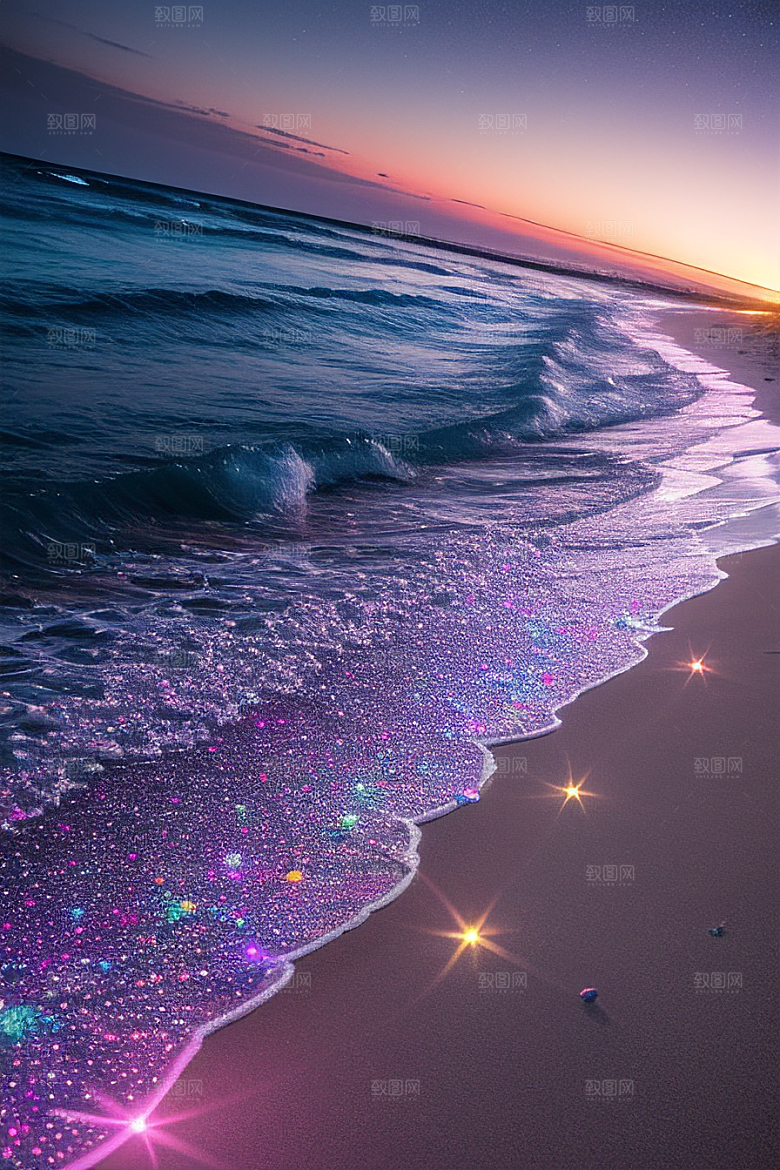 梦幻星光银河新月海滩相遇