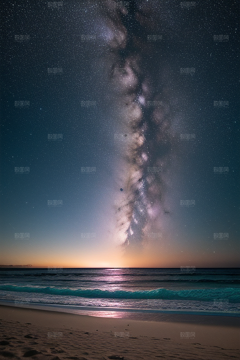 夜幕星辉海滩闪耀爱意