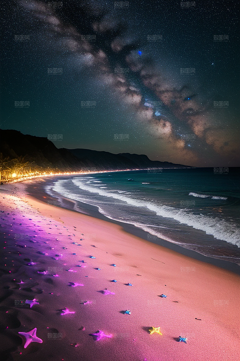 银河夜光海滩浪漫奇遇