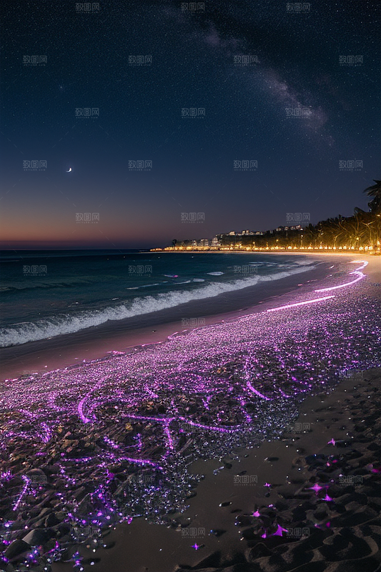 银河夜光海滩浪漫奇遇