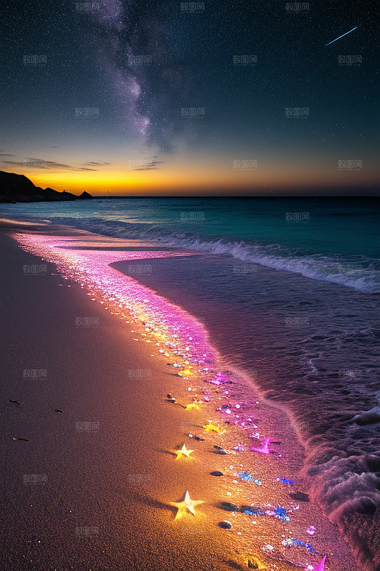 银河夜光海滩浪漫奇遇