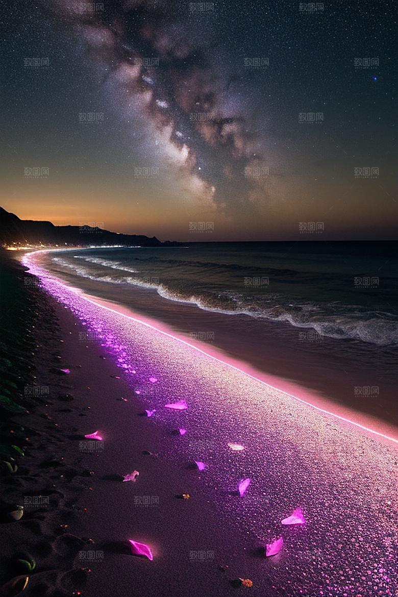 银河夜光海滩浪漫奇遇