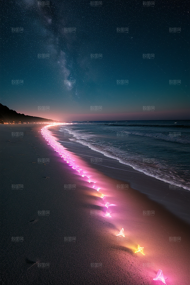 银河夜光海滩浪漫奇遇