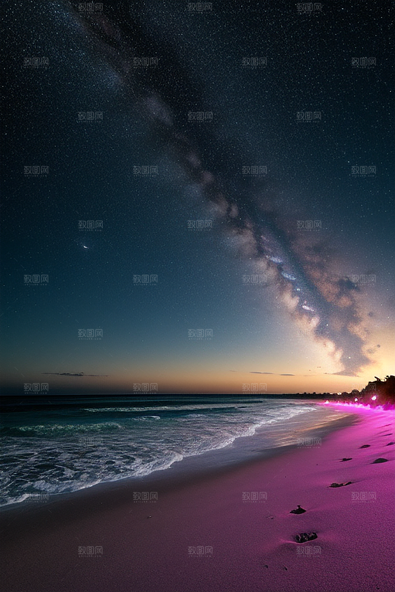 银河夜光海滩浪漫奇遇