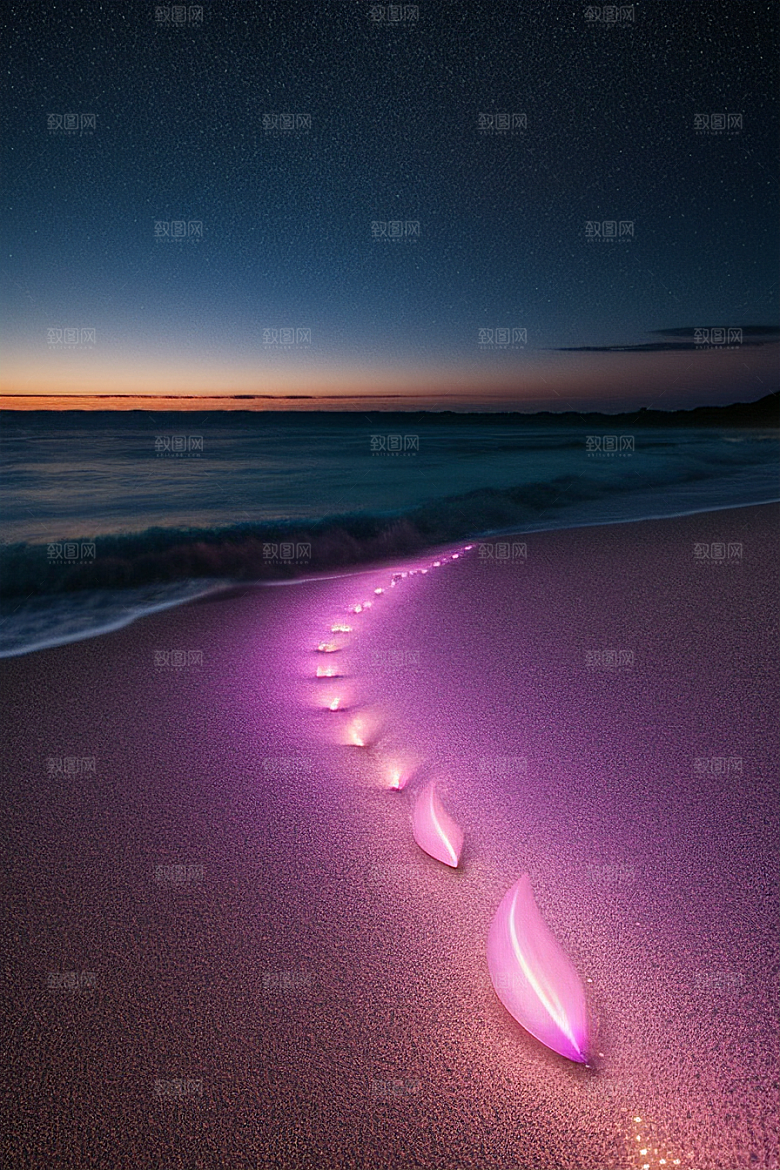 银河夜空海滩浪漫情怀
