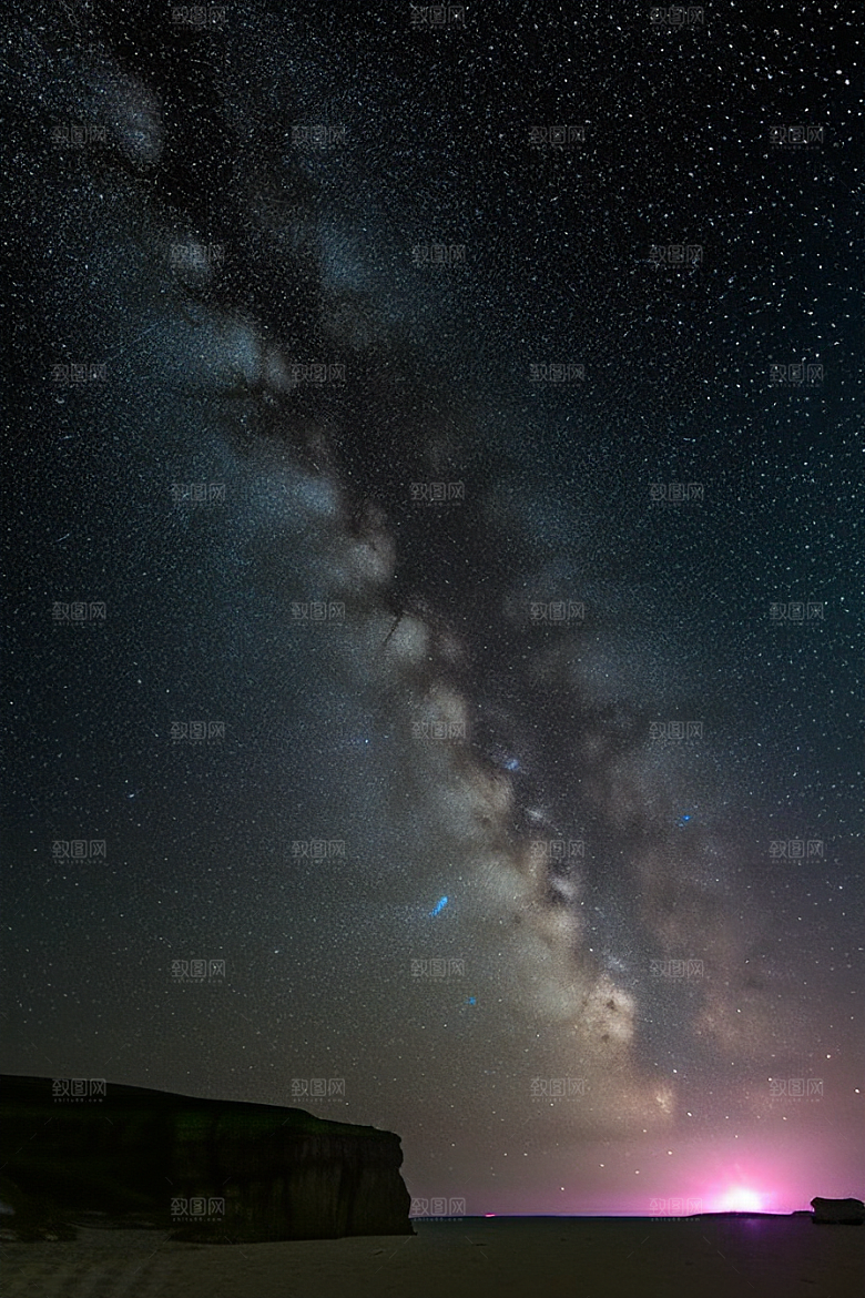 海滩浪漫银河星光闪耀