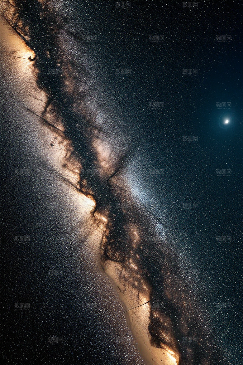 海滩浪漫银河星光闪耀