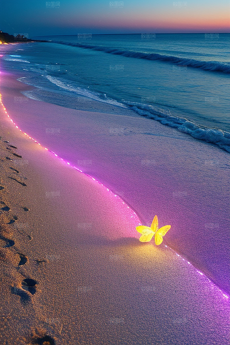 海滩浪漫银河星光闪耀