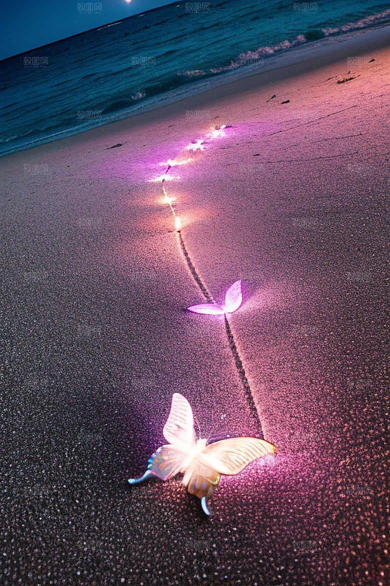 海滩浪漫银河星光闪耀