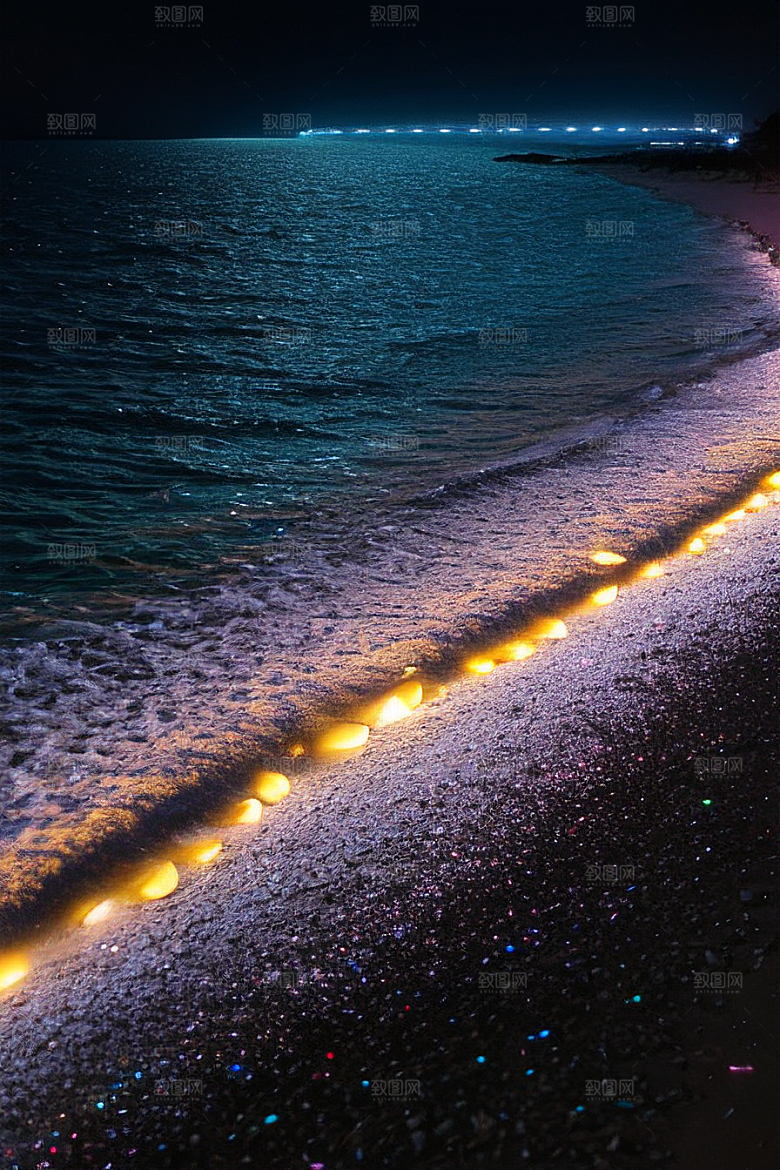海滩浪漫银河星光闪耀