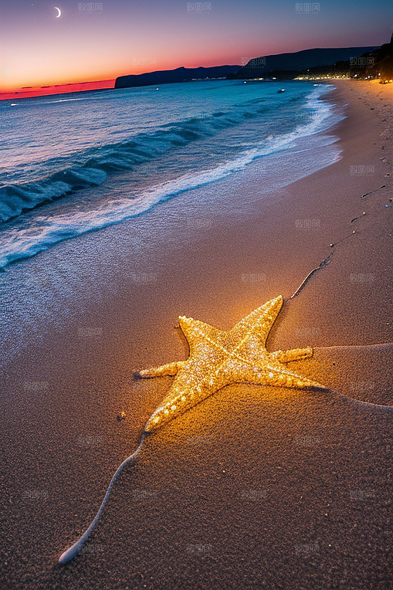 海滩浪漫银河星光闪耀
