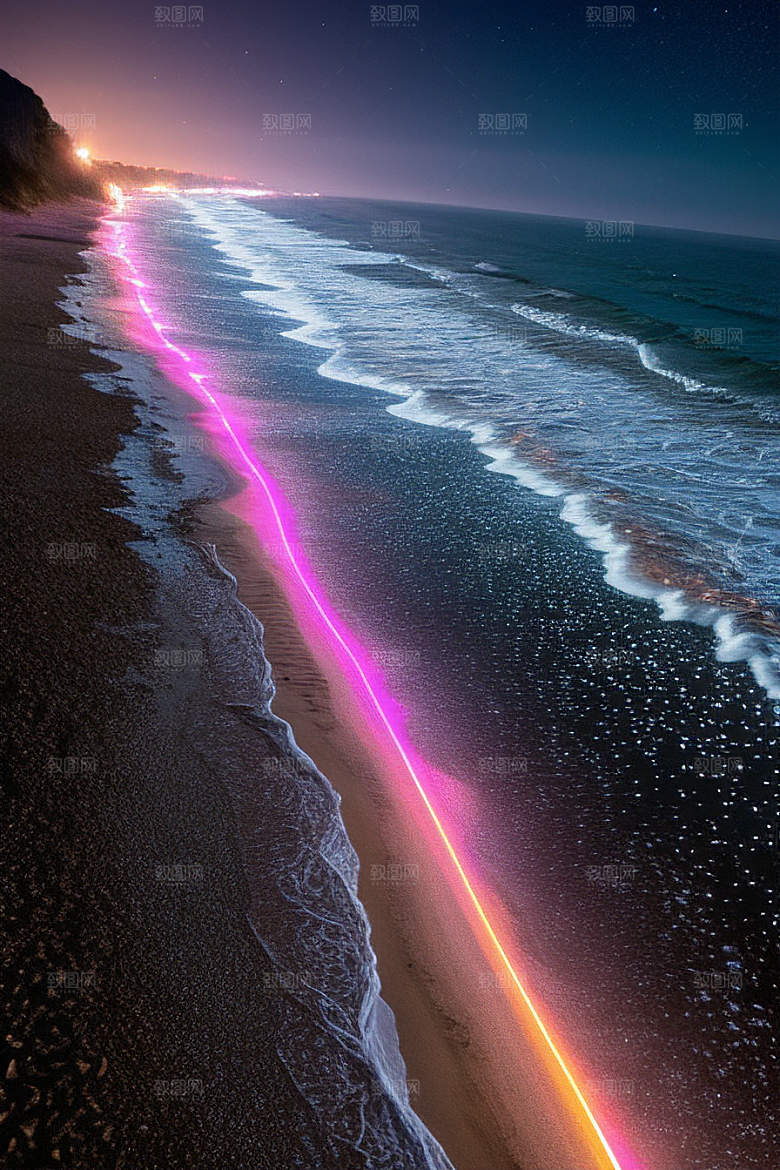海滩浪漫银河星光闪耀