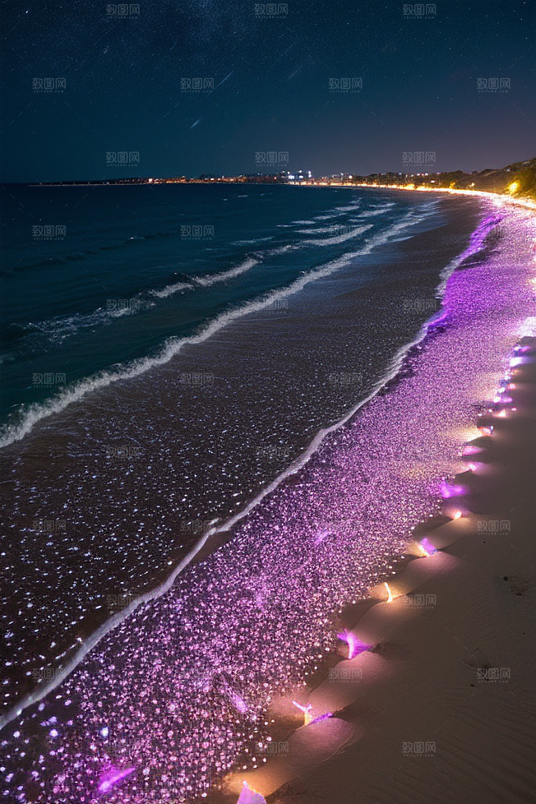 海滩浪漫银河星光闪耀
