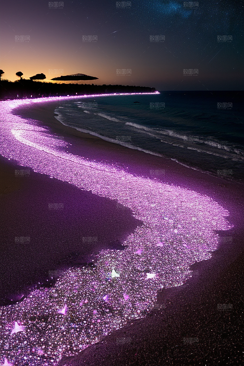 梦幻星光银河新月海滩相遇