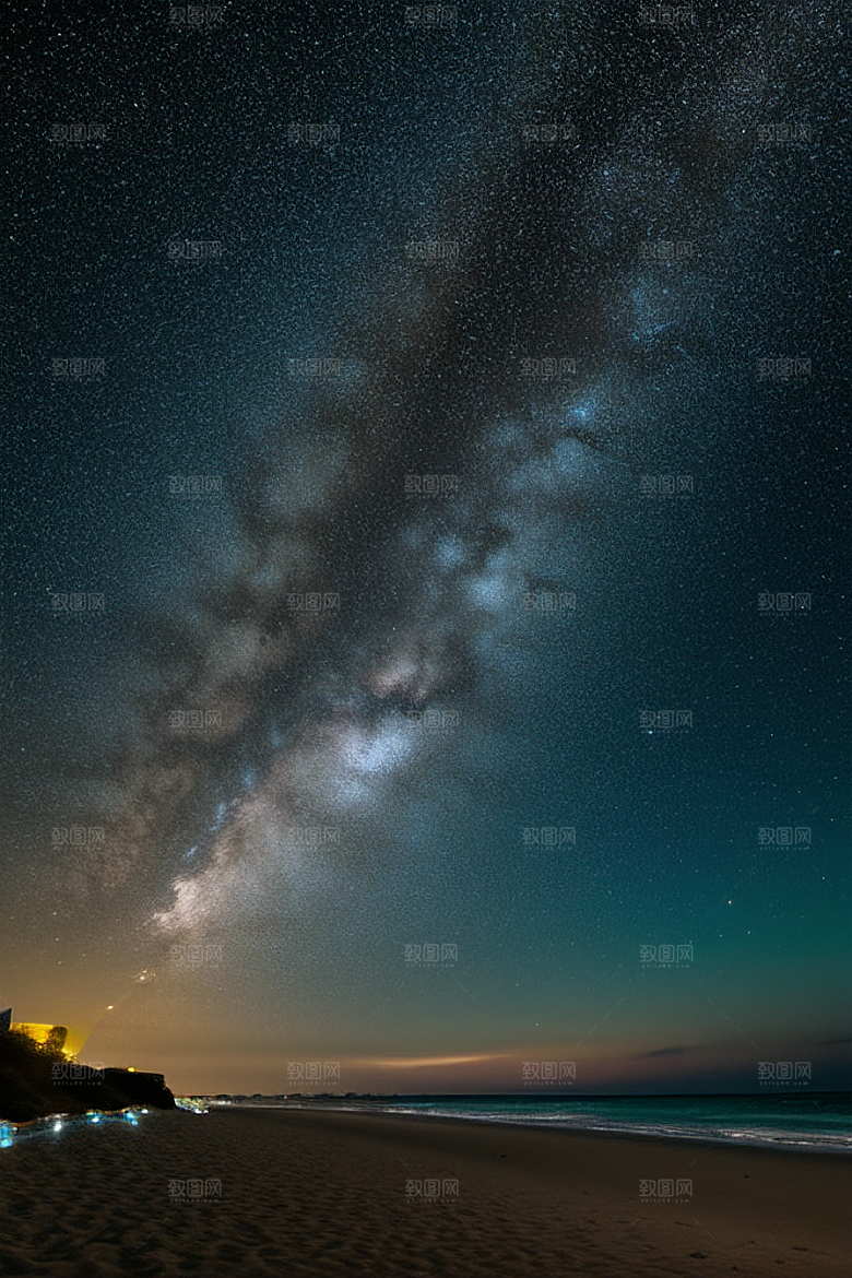 梦幻星光银河新月海滩相遇