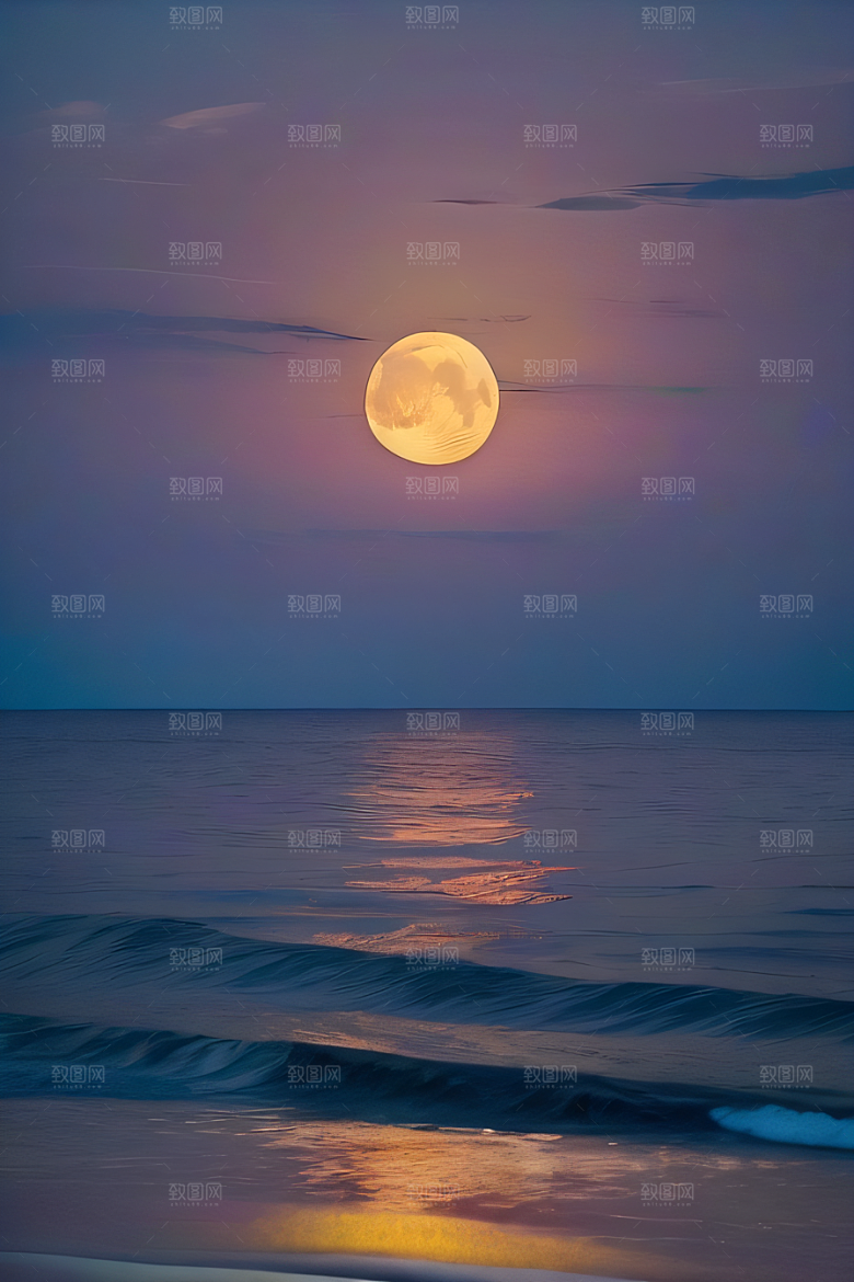 月夜佳景花海的迷人