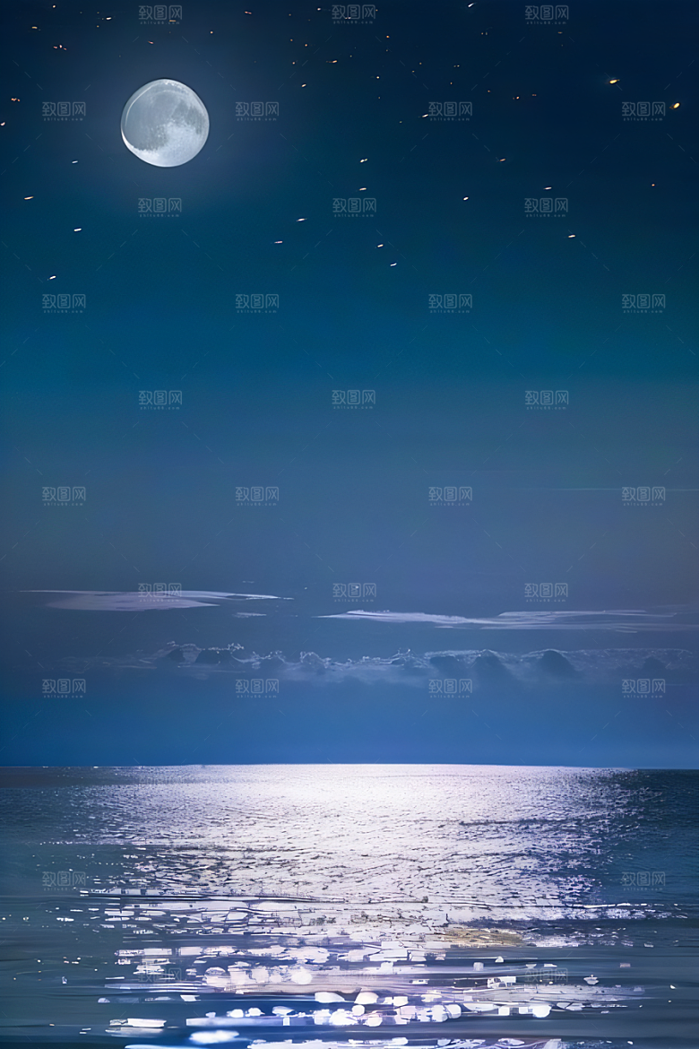 月夜佳景花海的迷人