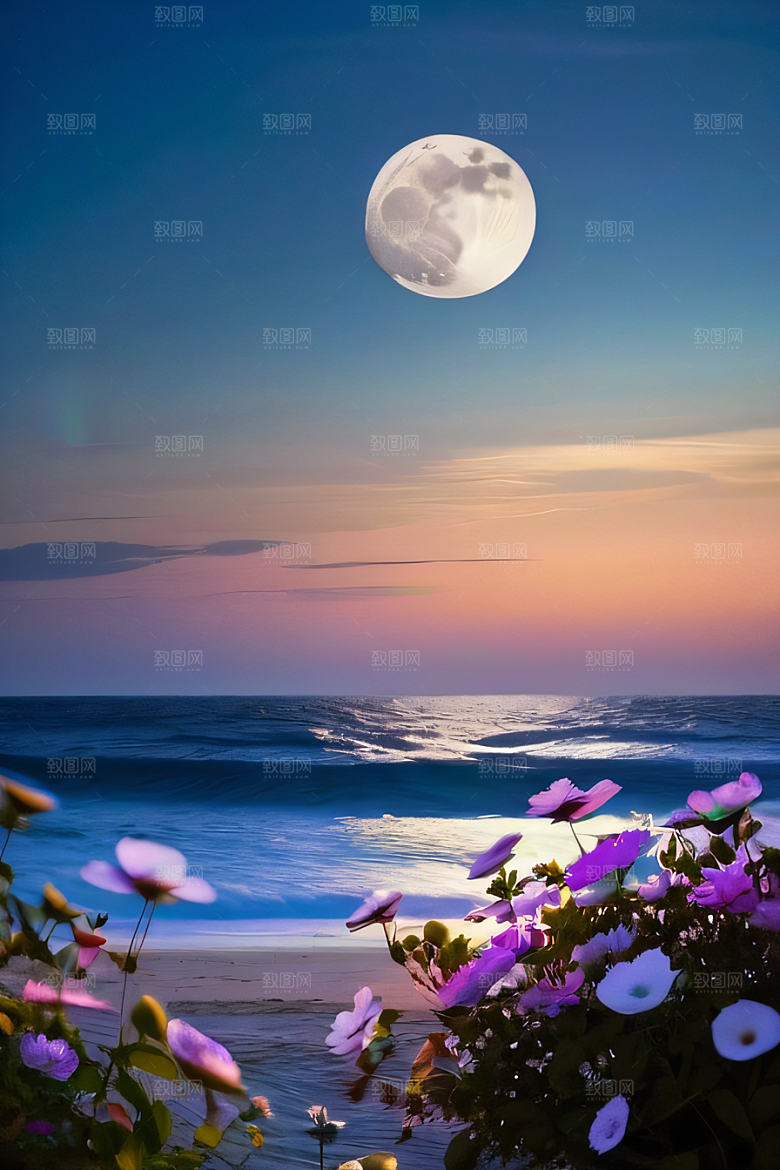 月夜之梦花海的幻境