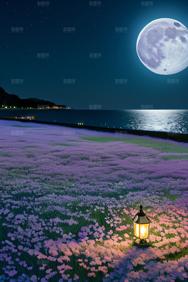 月夜之梦花海的幻境