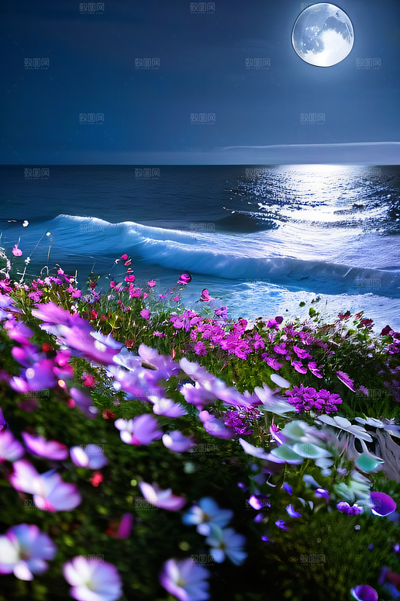 月夜之梦花海的幻境