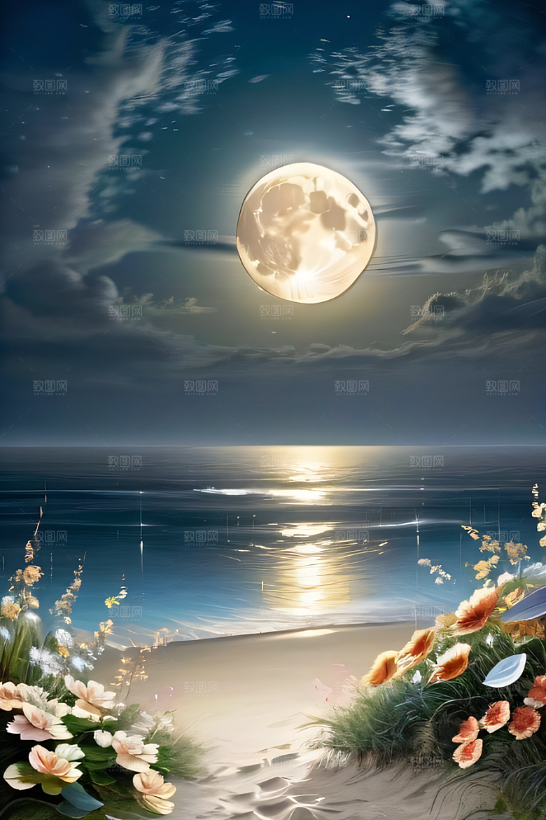 月夜之梦花海的幻境