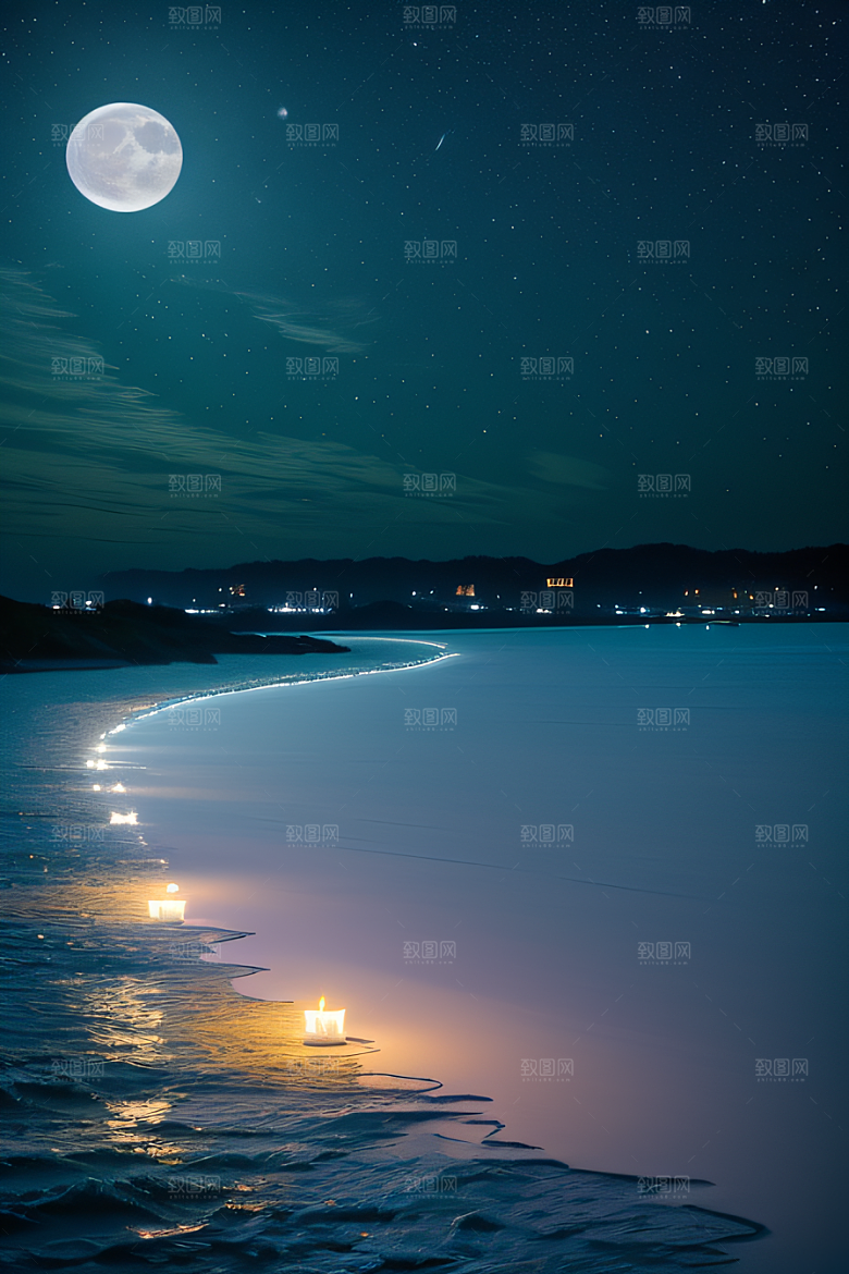月色花舞花海之美