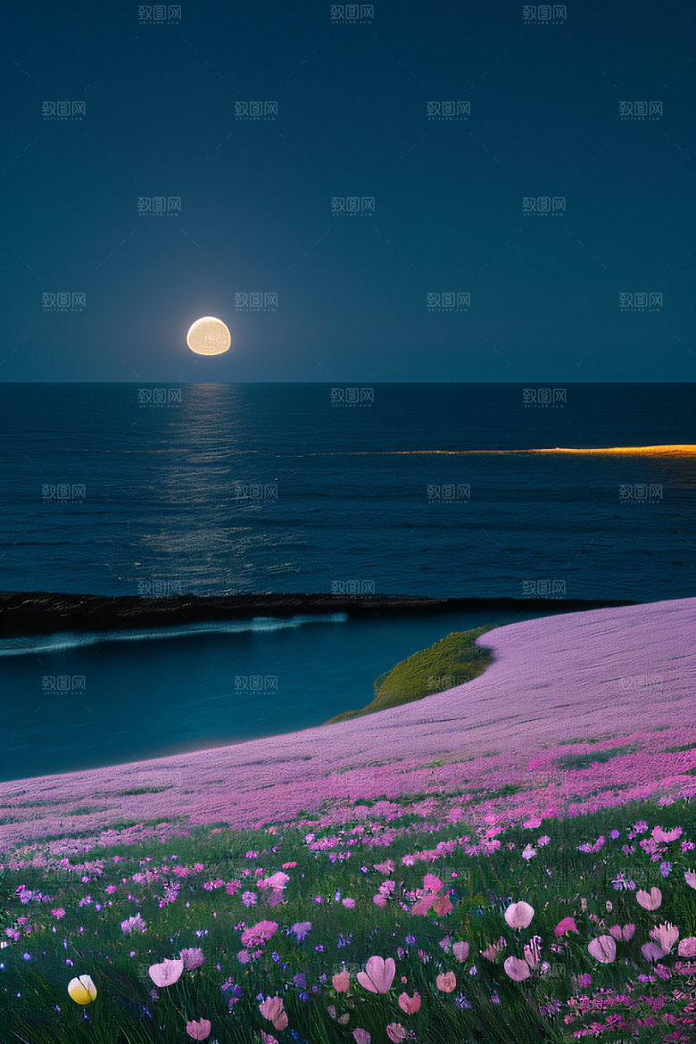 月色花舞花海之美