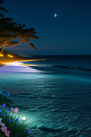 月色花舞花海之美