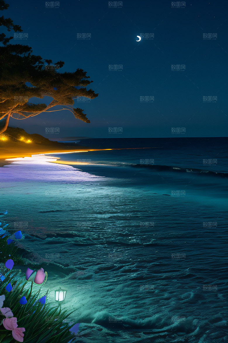 月色花舞花海之美