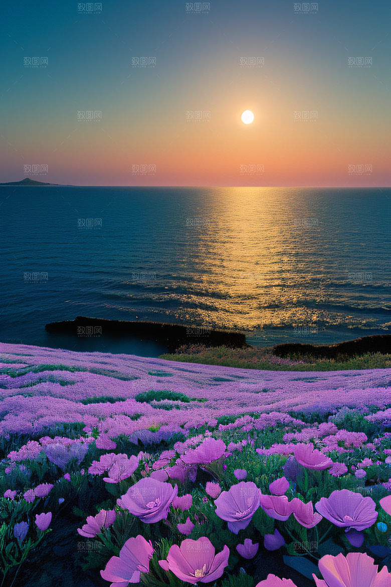 月色花舞花海之美
