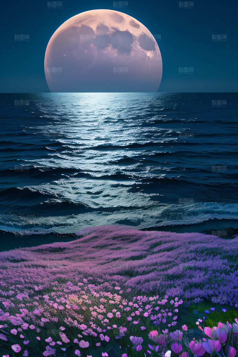 月色花舞花海之美