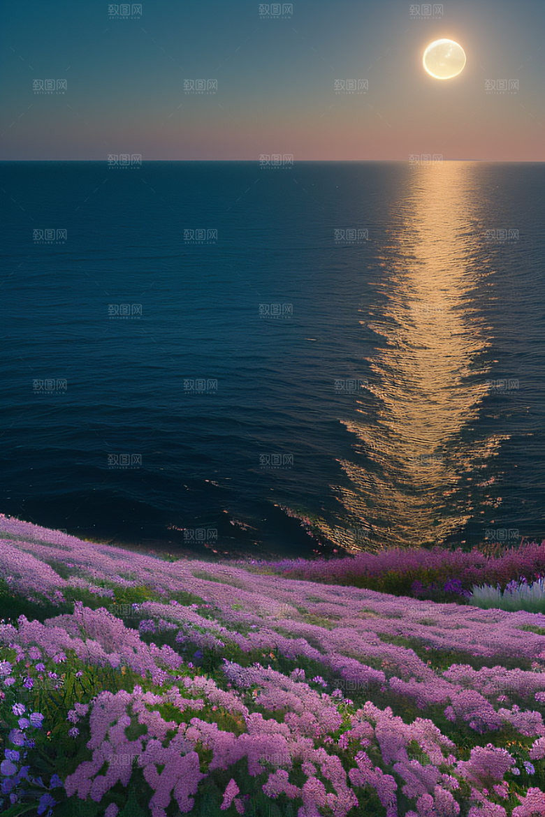 月色花舞花海之美