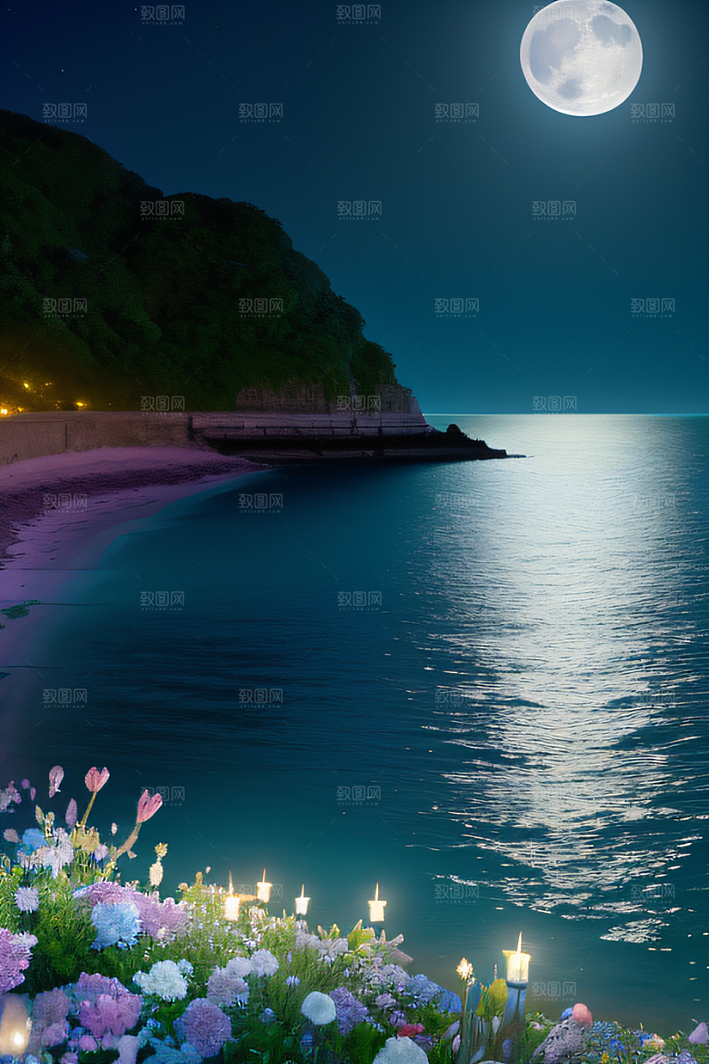 月夜轻歌花海的诗意