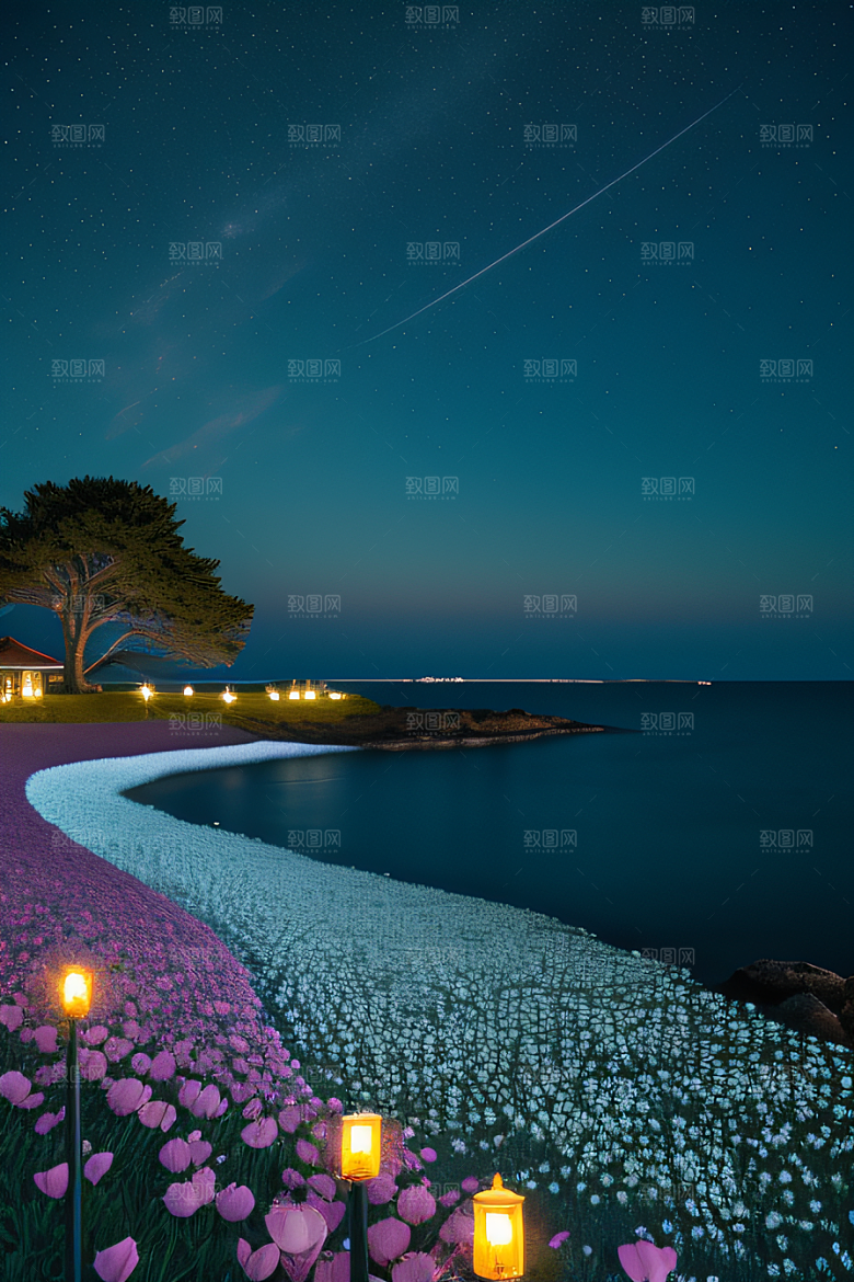 月夜轻歌花海的诗意