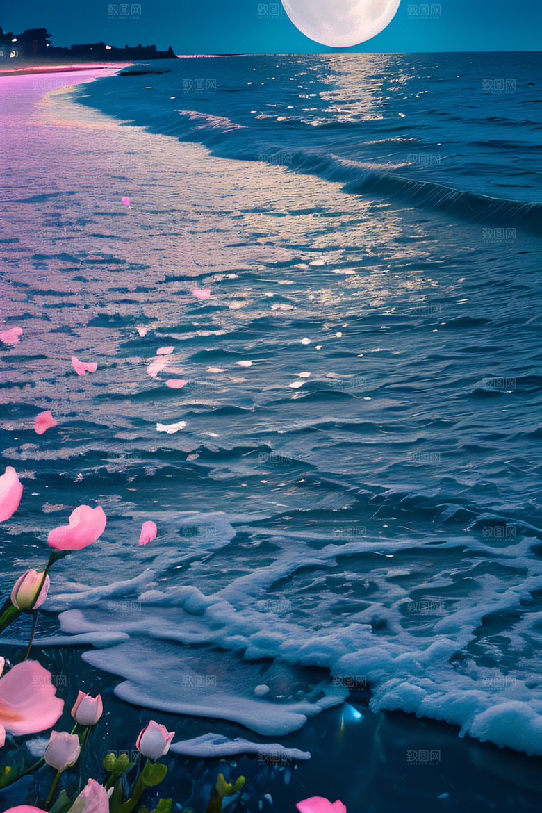 月夜轻歌花海的诗意