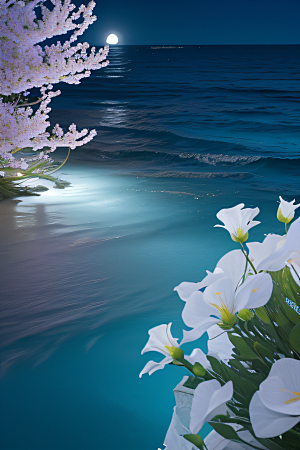月夜轻歌花海的诗意