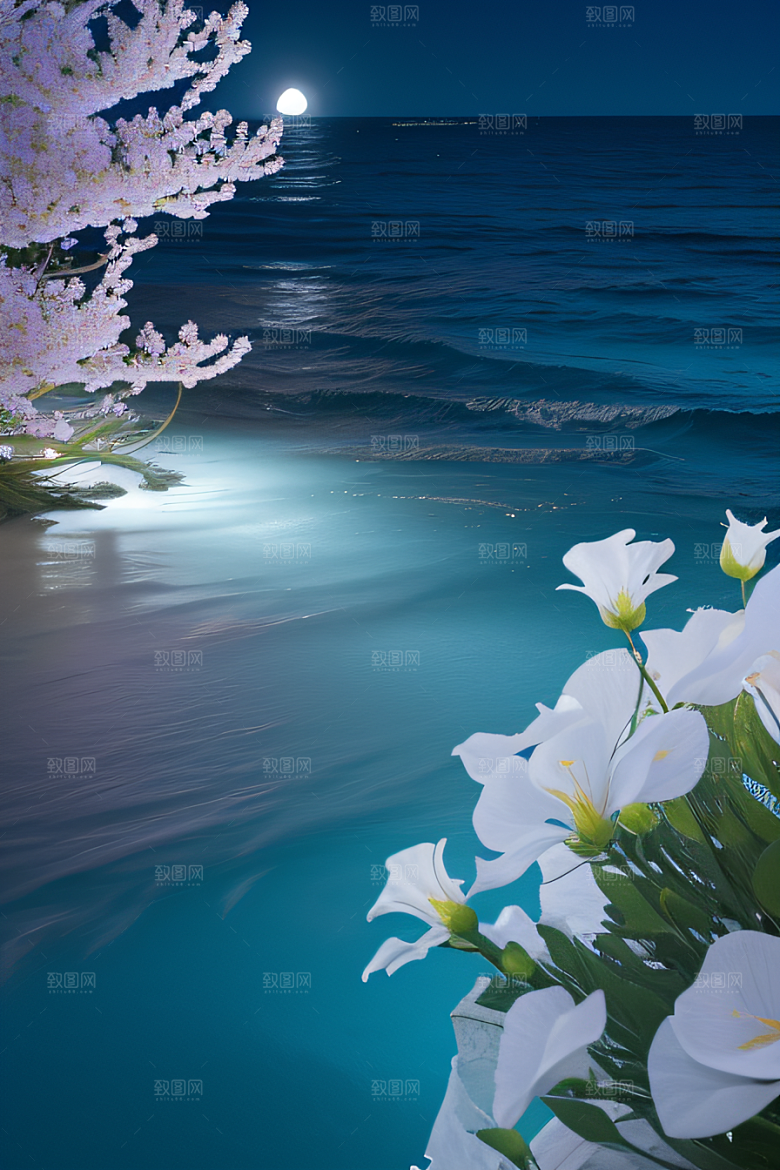 月夜轻歌花海的诗意