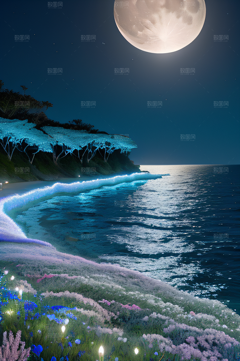 月夜轻歌花海的诗意