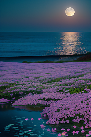 月夜轻歌花海的诗意