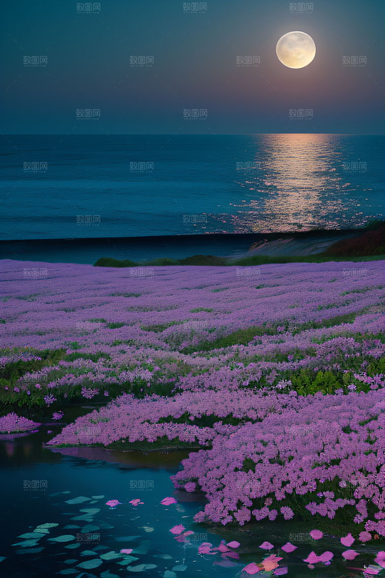 月夜轻歌花海的诗意