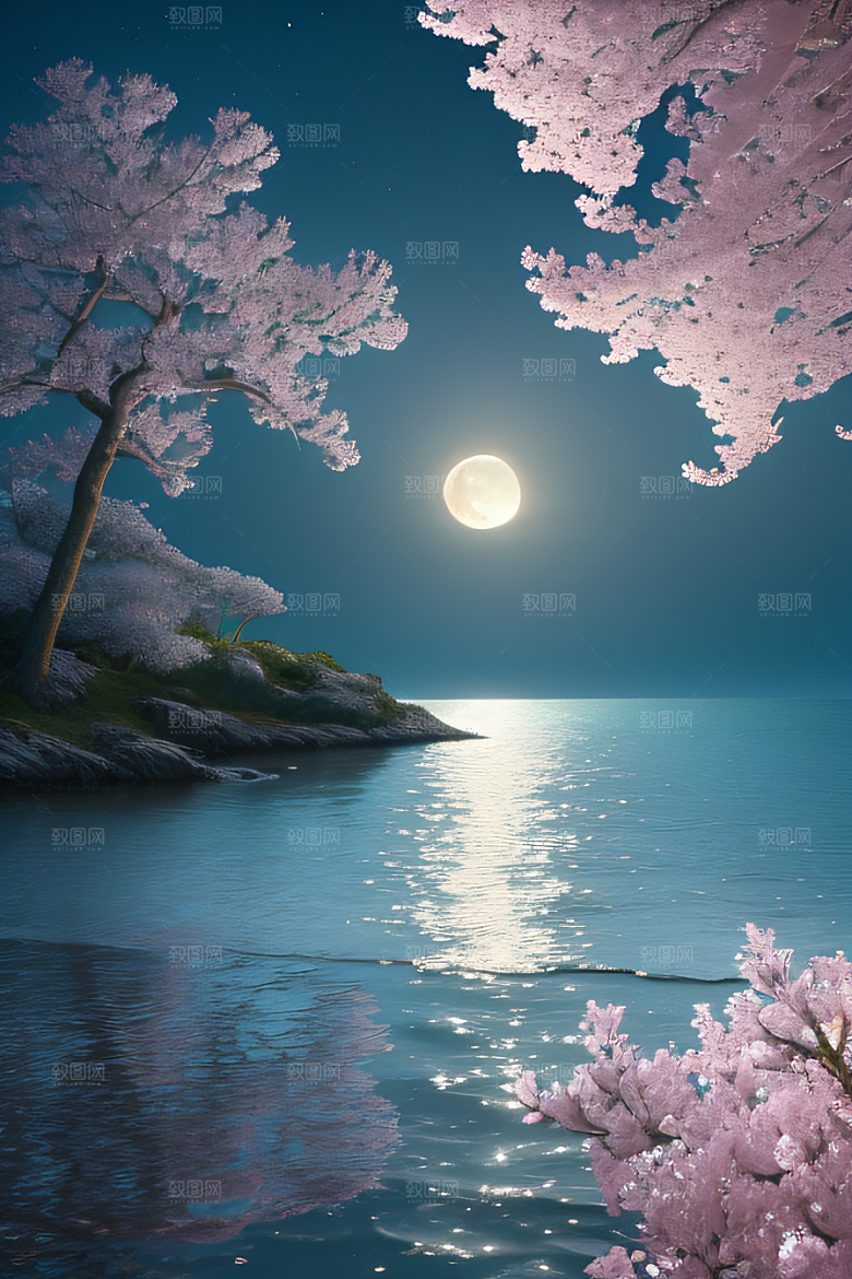 月光倾泻浪漫花海