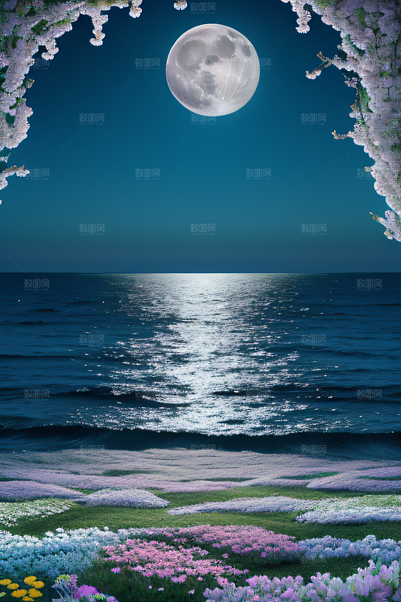 月下花影梦幻之境