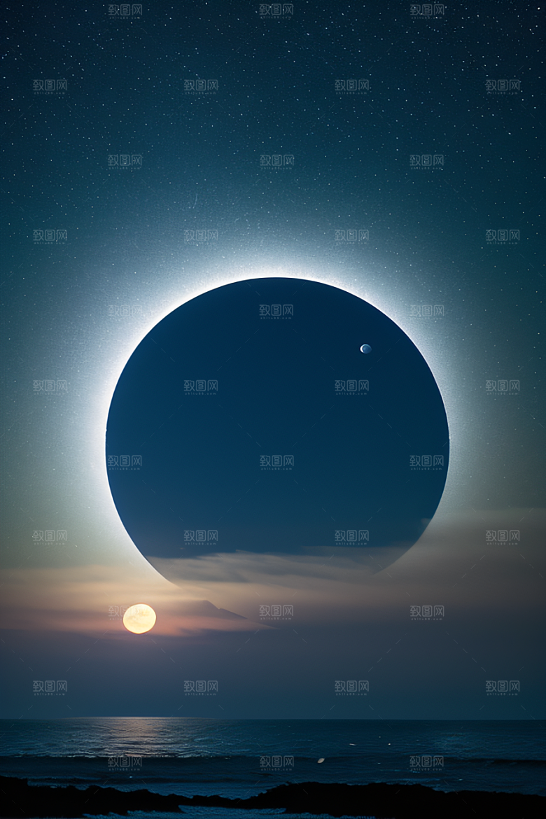 月夜佳景花海的迷人