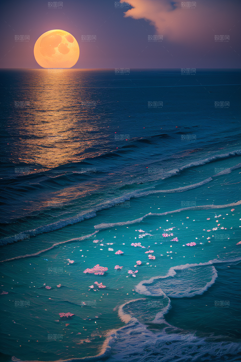 月夜之梦花海的幻境