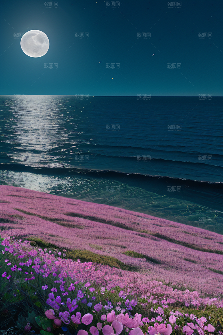 月夜之梦花海的幻境